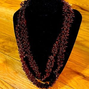 RARE Vintage Handstrung ‘30’s Cuban Coffee Bean Necklace. 48”.